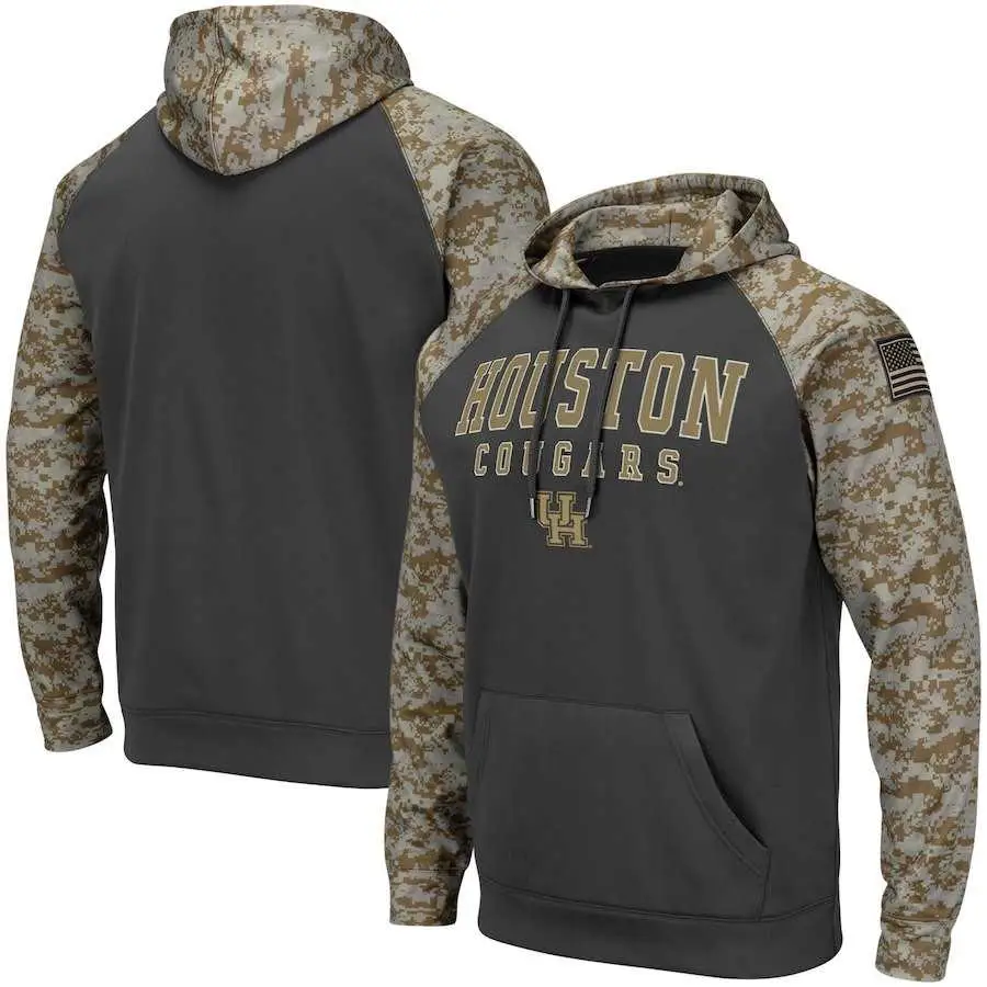 Image Men's Houston Cougars Gray Camo Pullover Hoodie