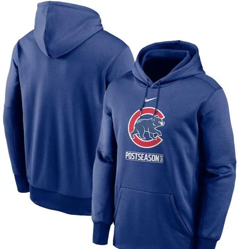 Image Men's Chicago Cubs Nike Royal 2020 Postseason Collection Pullover Hoodie