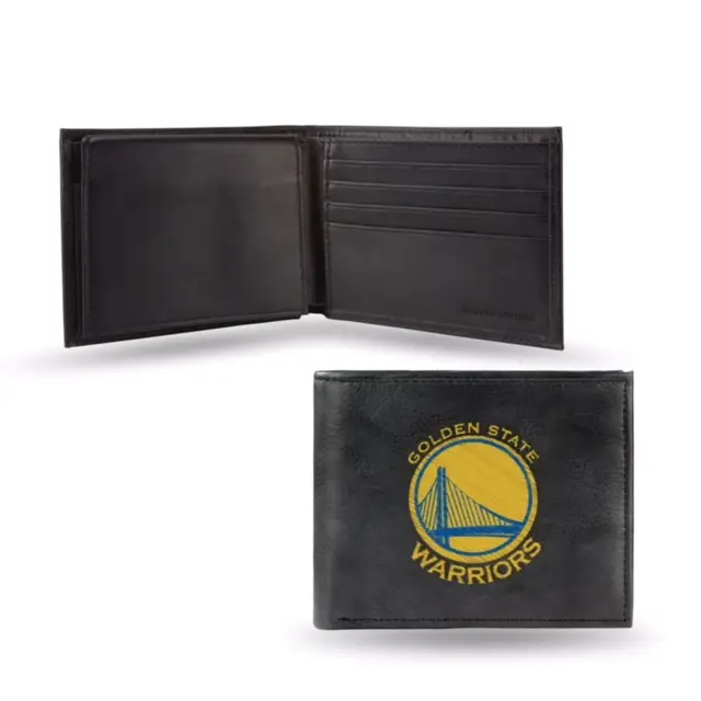 Image Golden State Warriors Wallet Billfold Leather Embroidered Black