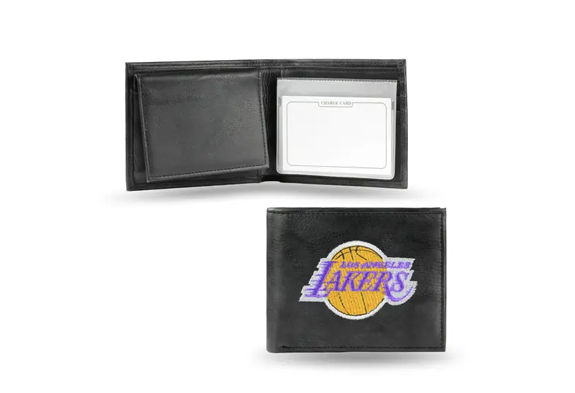 Image Los Angeles Lakers Wallet Billfold Leather Embroidered Black