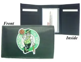 Image Boston Celtics Embroidered Leather Tri-Fold Wallet