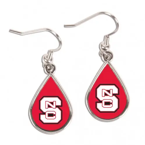 Image North Carolina State Wolfpack Earrings Tear Drop Style - Special Order