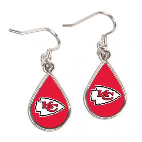 Image Kansas City Chiefs Earrings Tear Drop Style - Special Order