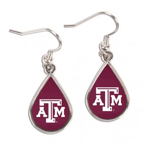 Image Texas A&M Aggies Earrings Tear Drop Style - Special Order