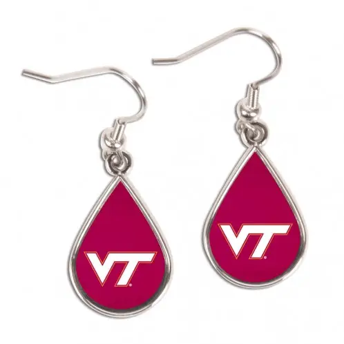 Image Virginia Tech Hokies Earrings Tear Drop Style - Special Order