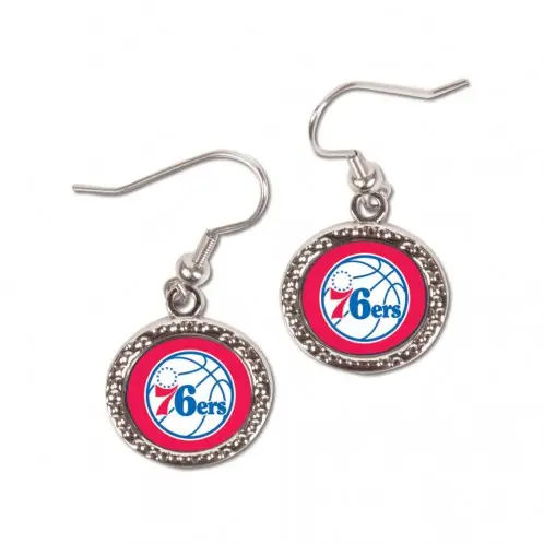 Image Philadelphia 76ers Earrings Round Style - Special Order