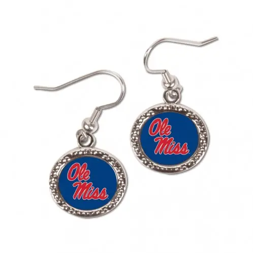 Image Mississippi Rebels Earrings Round Style - Special Order