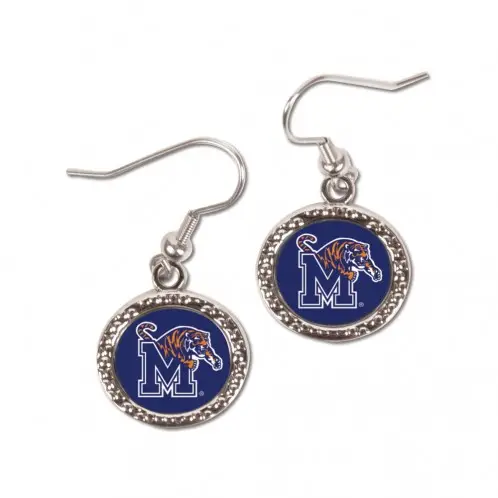 Image Memphis Tigers Earrings Round Style - Special Order