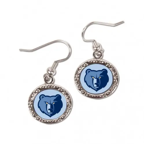 Image Memphis Grizzlies Earrings Round Style - Special Order