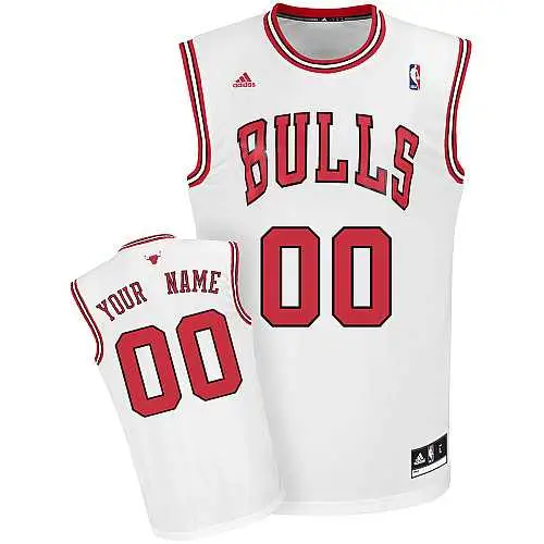 Image Men Chicago Bulls Customized NBA white jerseys