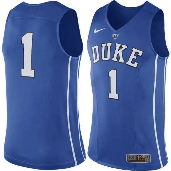 Image Printed Duke Blue Devils Nike #1 Basketball Royal Blue Tank Top Jersey