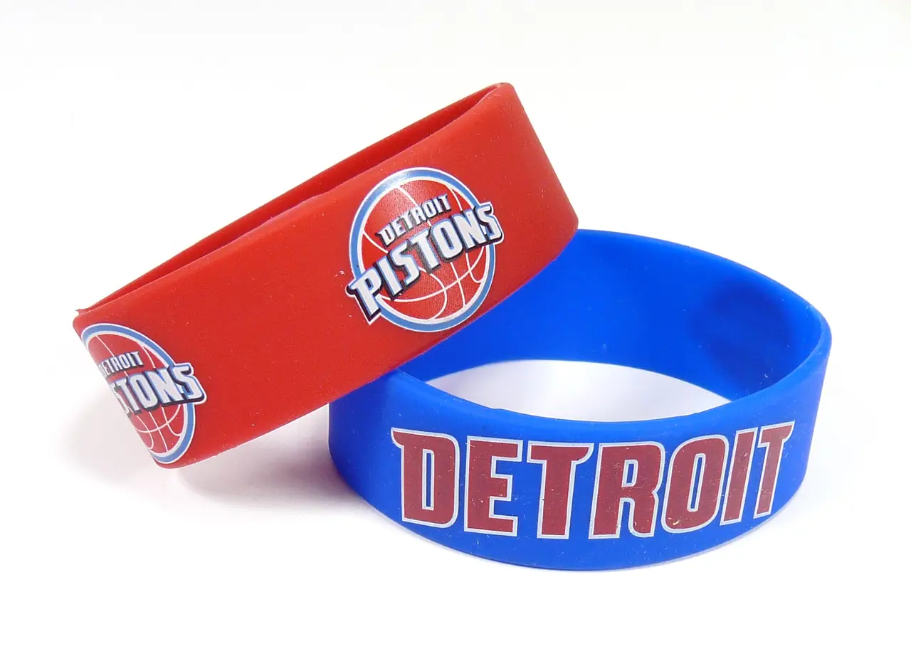 Image Detroit Pistons Bracelets - 2 Pack Wide - Special Order