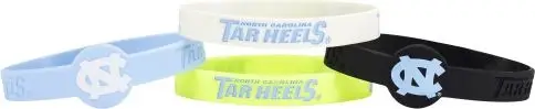 Image North Carolina Tar Heels Bracelets - 4 Pack Silicone - Special Order