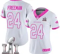 Image Nike Devonta Freeman Women's WhitePink Limited Jersey #24 NFL Atlanta Falcons Super Bowl LI 51 Rush Fashion