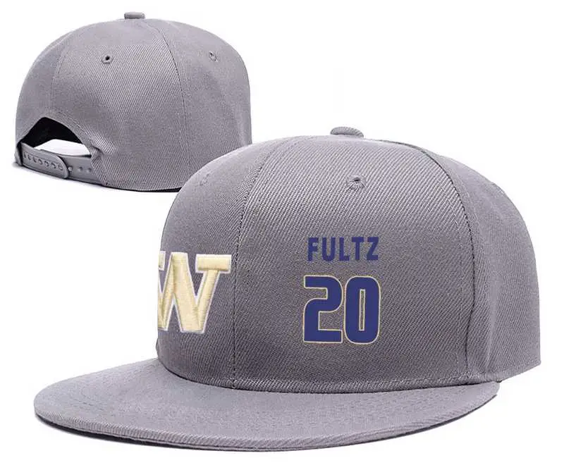 Image Washington Huskies #20 Markelle Fultz Gray College Basketball Adjustable Hat