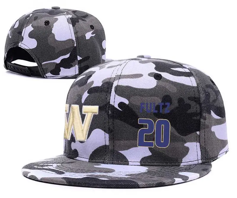 Image Washington Huskies #20 Markelle Fultz Gray Camo College Basketball Adjustable Hat