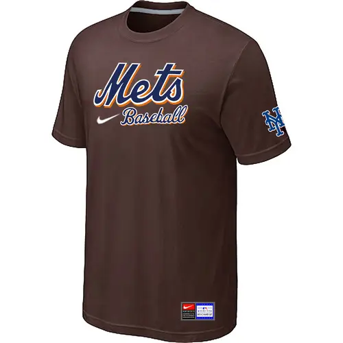 Image New York Mets Brown Nike Short Sleeve Practice T-Shirt