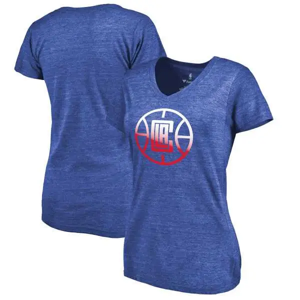 Image Women's Los Angeles Clippers Fanatics Branded Gradient Logo Tri Blend T-Shirt Royal FengYun