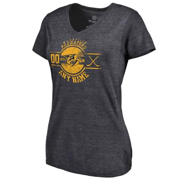 Image Women's Nashville Predators Fanatics Branded Personalized Insignia Tri Blend T-Shirt Navy FengYun