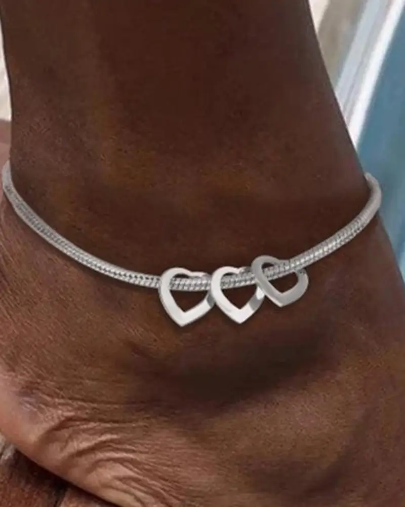 Image 1pc Hollow Out Heart Decor Bracelet Anklet