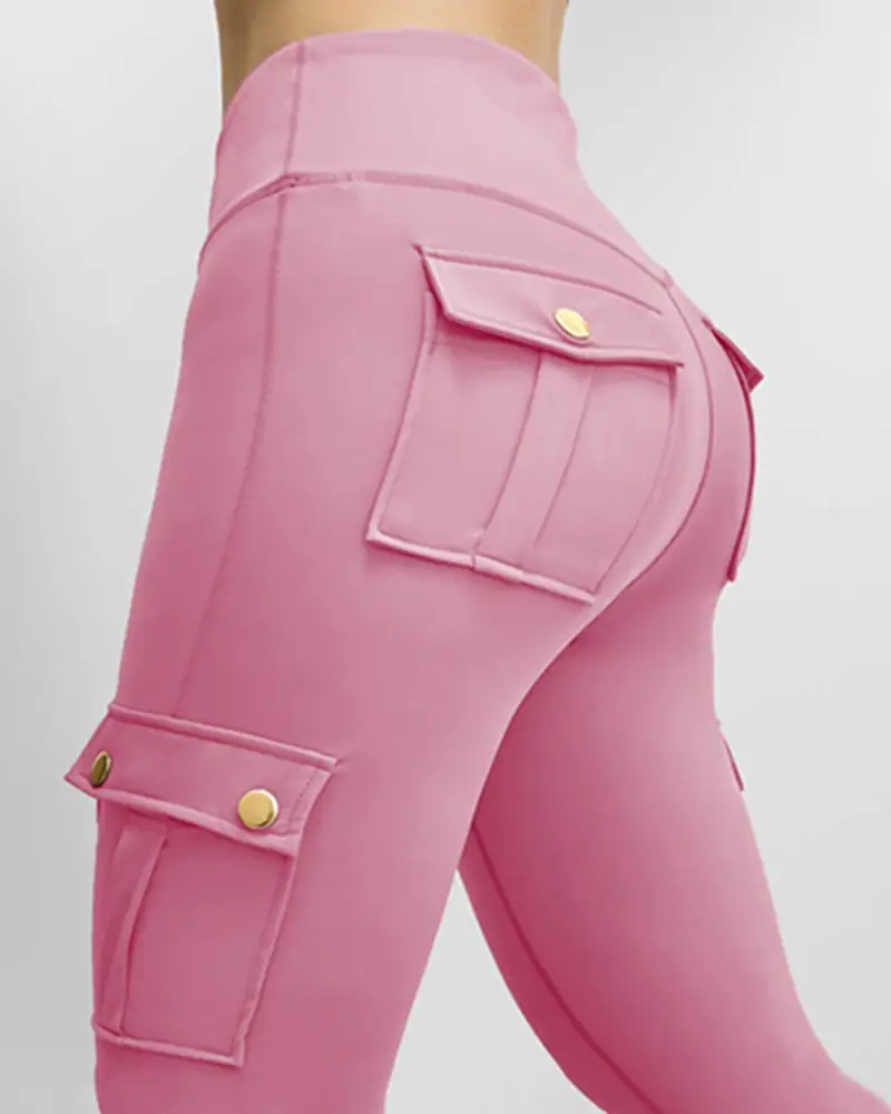 Image Pocket Design Butt Lifting Active Pants